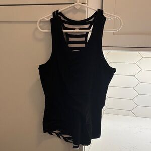 Old Navy Black and White Striped Tank Top